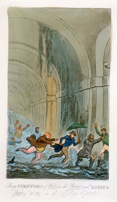 Thames Tüneli kazısı sırasında sel, Londra, 1828 by Unbekannt