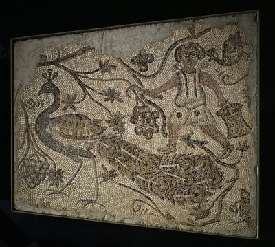 Zemin Mozaik Paneli: Tavus Kuşlu Üzüm Biçerdöver, 400