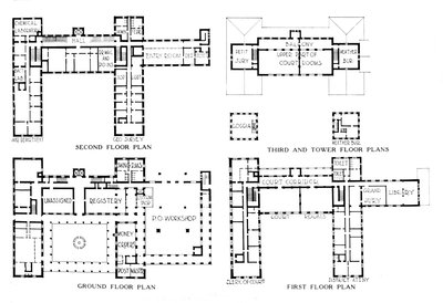 Kat planları, Federal Bina, Honolulu, Hawaii, 1924 by Unbekannt