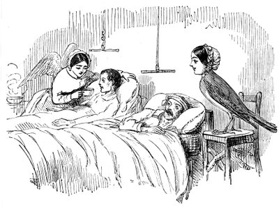 Florence Nightingale iş yerinde bir hemşireyi izliyor, 1854 by Unbekannt