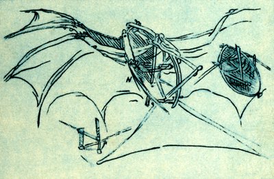 Leonardo da Vinci tarafından tasarlanan uçan makine, c1485, 1932. by Unbekannt
