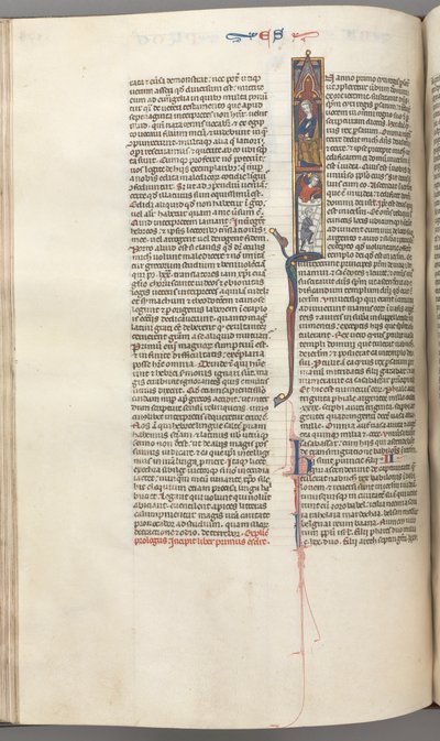 fol. 174v, Ezra, ilk I, Cyrus Tapınağın inşasını yönetiyor, c. 1275-1300. by Unbekannt