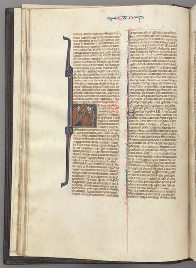 fol. 20v, Exodus, ilk H, Musa ve yasa tabletleriyle birlikte iki takipçi, c. 127 by Unbekannt