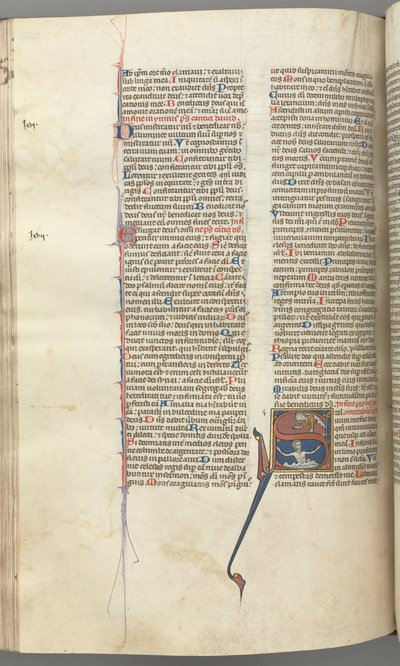 fol. 224v, Mezmur 68, baş harfi S, David yukarıda Tanrı