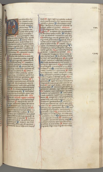 fol. 233r, Mezmur 109, baş harfi D, Tanrı Baba ve Oğul..., c. 1275-1300. by Unbekannt