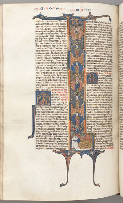 fol. 391v, Matthew, tam uzunlukta tarihlendirilmiş ilk L, Jesse Ağacı, uyuyan bir Jesse ile, c. by Unbekannt