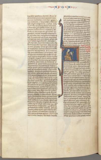 fol. 482v, Revelations, baş harfi A, John bir masada oturmuş..., c. 1275-1300. by Unbekannt