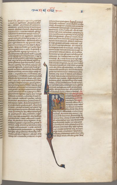fol. 98r, Kings I, ilk F, Elkanah ve Hannah