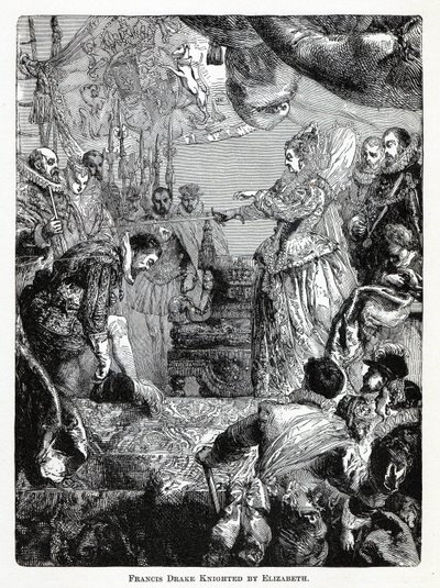 Francis Drake, Elizabeth tarafından şövalye ilan edildi, 1882 by Unbekannt