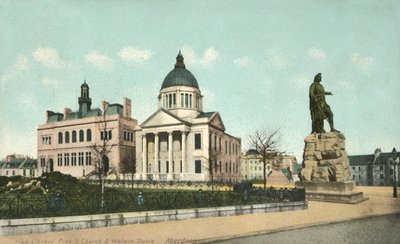 Ücretsiz Kütüphane Ücretsiz S Kilisesi ve Wallace Heykeli - Aberdeen, 1900