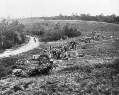 Fransız 75. topçu bataryası, Aisne, Fransa, 18 Temmuz 1918 by Unbekannt