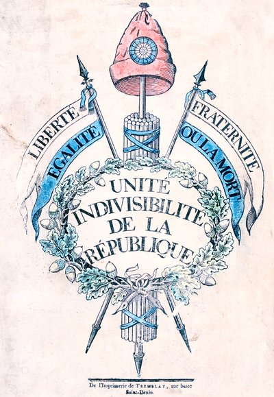 Fransız Devrimi 1789: Cumhuriyetin alegorik amblemi by Unbekannt