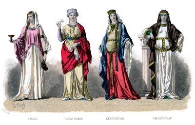 Fransız kostümü: Galya, Gallo Roman, Merovingian, Carlovingian, 1882 by Unbekannt