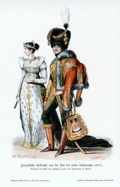 İlk İmparatorluğun zamanının Fransız mahkeme elbisesi, 1807 by Unbekannt