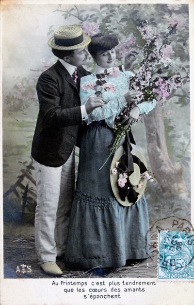 Fransız romantik kartpostal, c1900 by Unbekannt