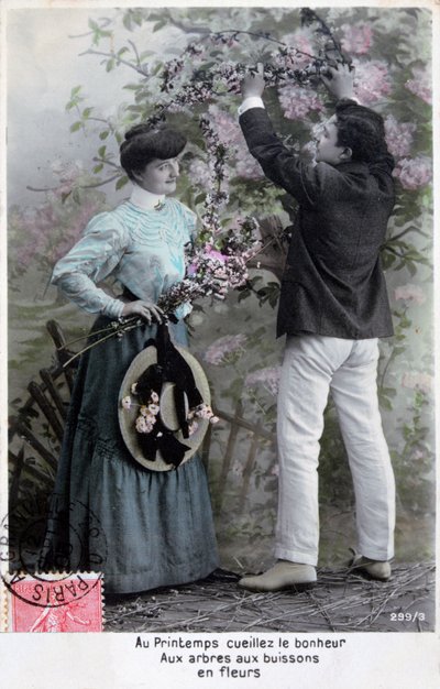 Fransız romantik kartpostal, c1900 by Unbekannt
