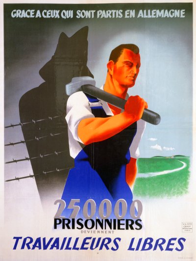 Almanya için Fransız işçiler afişi, 1943 by Unbekannt