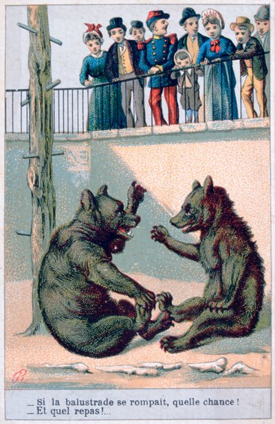 Fransız zoolojik kartpostal, 19. yüzyıl by Unbekannt