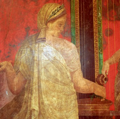 Fresk Ayrıntısı, Bir Tepsi Yemek Taşıyan Bakan, MÖ 1. Yüzyıl by Unbekannt