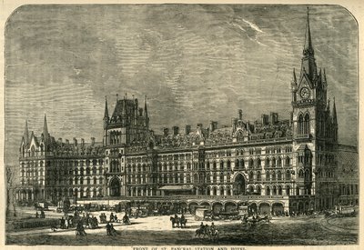 St. Pancras İstasyonu ve Oteli Önü, c1876. by Unbekannt