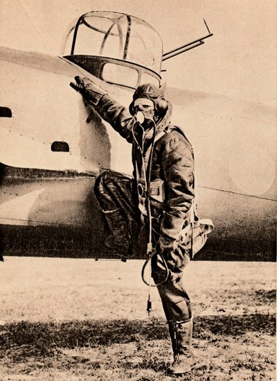 Hava savaşı, oksijen, radyo, elektrikle ısıtılan giysiler ve paraşüt için tam donanımlı, 1940 by Unbekannt