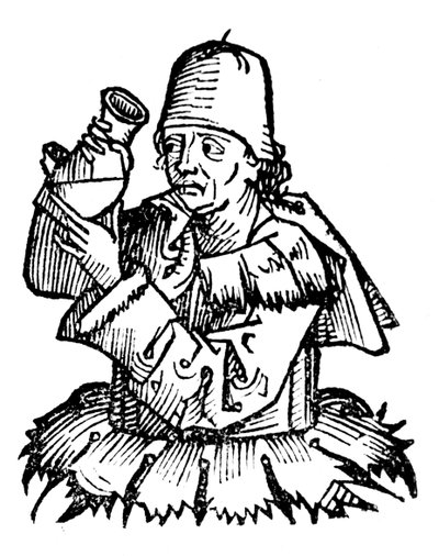 Gentile da Foligno, 14. yüzyıl İtalyan doktoru, idrar örneğini inceliyor, 1493 by Unbekannt