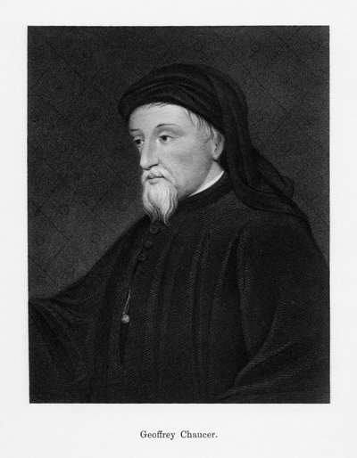 Geoffrey Chaucer, İngiliz yazar, şair, filozof, bürokrat ve diplomat, 19. yüzyıl by Unbekannt