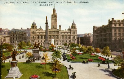 George Meydanı, Cenotaph ve Belediye Binaları, Glasgow, 19. yüzyılın sonları - 20. yüzyılın başlarında. by Unbekannt