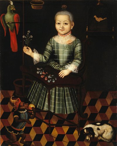 Papağanlı kız, 18. yüzyılın ortalarında by Unbekannt