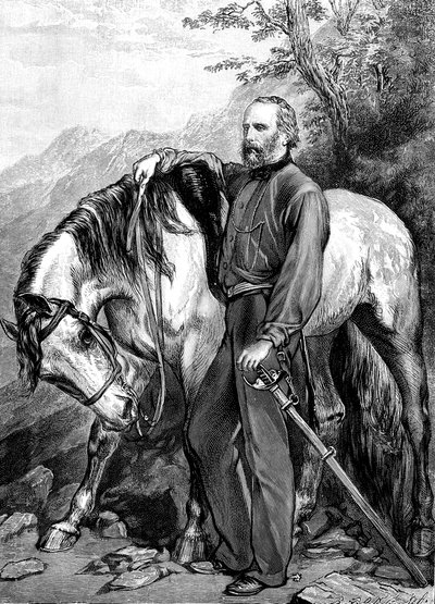 Giuseppe Garibaldi, İtalyan vatansever ve Risorgimento askeri, 1861. by Unbekannt
