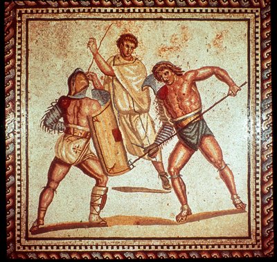Arenada gladyatörler, Roma mozaiği, Saarbrücken, Almanya by Unbekannt