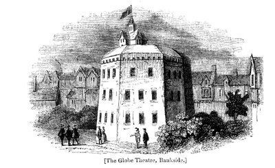 Globe Theatre, Bankside, Southwark, Londra, göründüğü gibi c1598 by Unbekannt