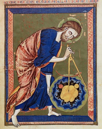 Tanrı, İlahi Mimar. İncil moralinden aydınlatma, Viyana Kodeksi 2554, c.1250 (parşömen üzerine) by Unbekannt