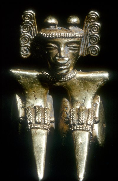Altın Kolomb öncesi oturan figür, Quimbaya, Kolombiya, 14.-15. yüzyıl öncesi by Unbekannt