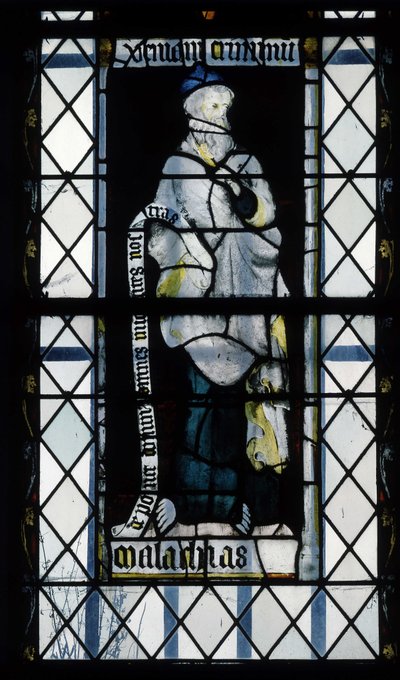 Gotik mimari. Malaki Peygamberi temsil eden vitray. La Mailleraye Şapeli, Abbatiale Notre Dame, Jumieges by Unbekannt
