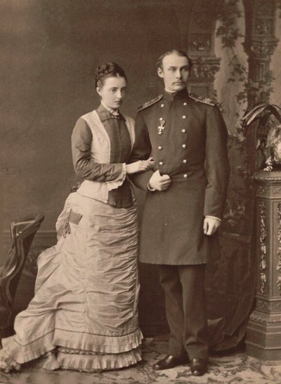 Rusya Büyük Düşesi Anastasia Mihaylovna ve Büyük Dük Frederick Francis III, 1878. by Unbekannt