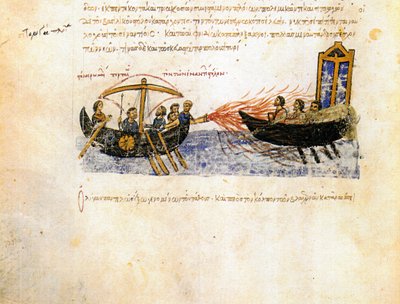 Yunan ateşi. Madrid Skylitzes