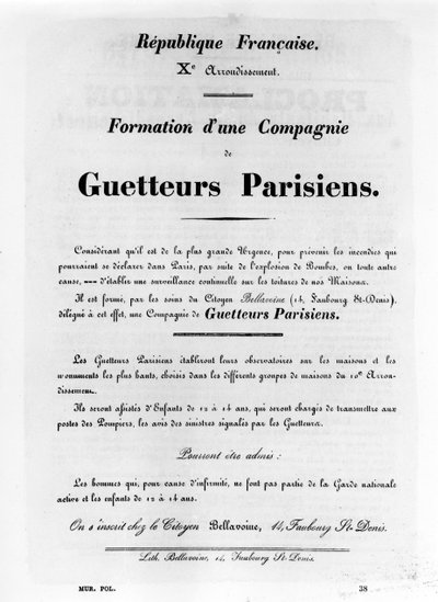 Guetteurs Parisiens, Paris Komünü