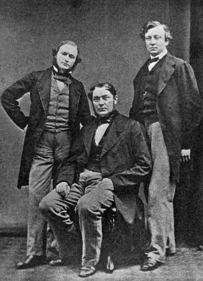 Gustav Kirchhoff, Robert Bunsen ve Henry Roscoe, bilim adamları, c1860 by Unbekannt