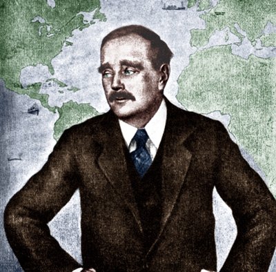H G Wells - İngiliz romancı, gazeteci, sosyolog ve tarihçinin portresi, c. 1933. 21 Eylül 1866 - 13 Ağustos 1946. Dünyalar Savaşı. by Unbekannt