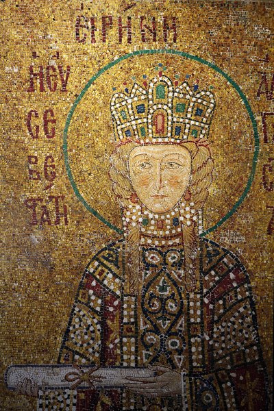 Ayasofya mozaiği: İmparatoriçe İrini elinde bir parşömen İstanbul Turquie by Unbekannt