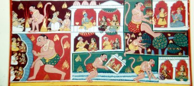 Hanuman, Maymun-İblis, erkekler arasında fesat çıkaran, c1730 by Unbekannt