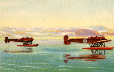 Umberto Nobile, Kuzey Kutbu, 1928, 1932'yi aramada kullanılan Heinkel HE 5 deniz uçakları. by Unbekannt