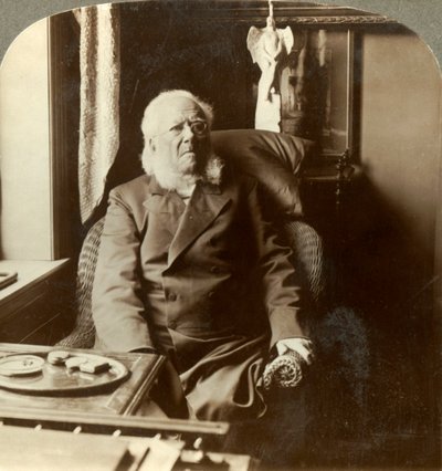 Henrik Ibsen, tüm dünyanın saygı gösterdiği şair, evinde Christiania, Norveç, c1905. by Unbekannt