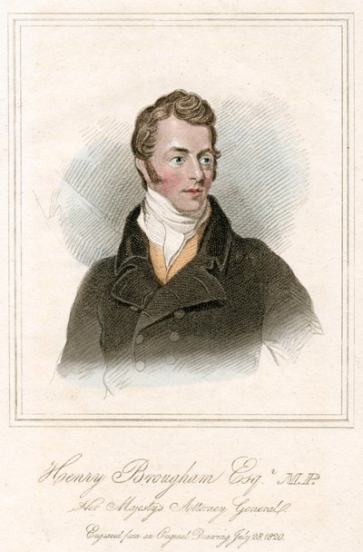 Henry Peter Brougham, 1 Baron Brougham ve Vaux, İskoç avukat ve politikacı, c1820 by Unbekannt