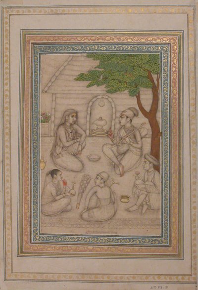 Bir Tapınak önünde sohbet eden Hindular, 17. yüzyıl. by Unbekannt