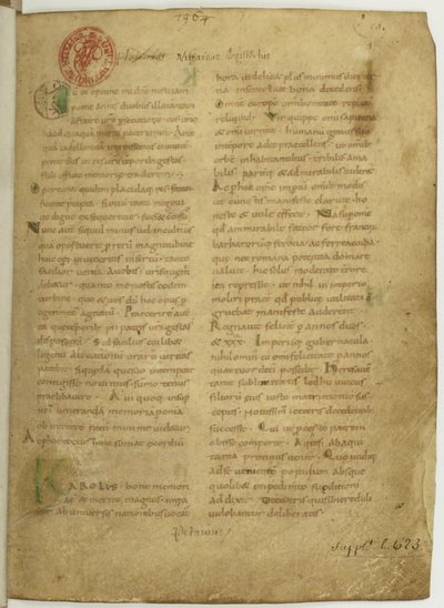 İngilizlerin Tarihi Nennius El yazmasının ilk sayfası, 11. yüzyıl by Unbekannt