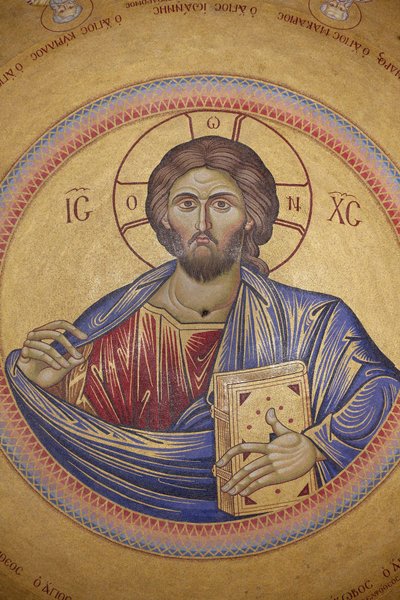 Kutsal Kabir Kilisesi, Katolikon Tavanı, İsa Pantokrator mozaiği, Kudüs, İsrail by Unbekannt