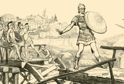 Horatius Cocles, Köprüyü Savunuyor, 1890. by Unbekannt