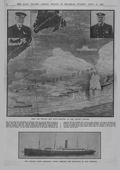 Titanik felaketle nasıl karşılaştı... ve Cunard gemisi Carpathia..., 20 Nisan 1912. by Unbekannt